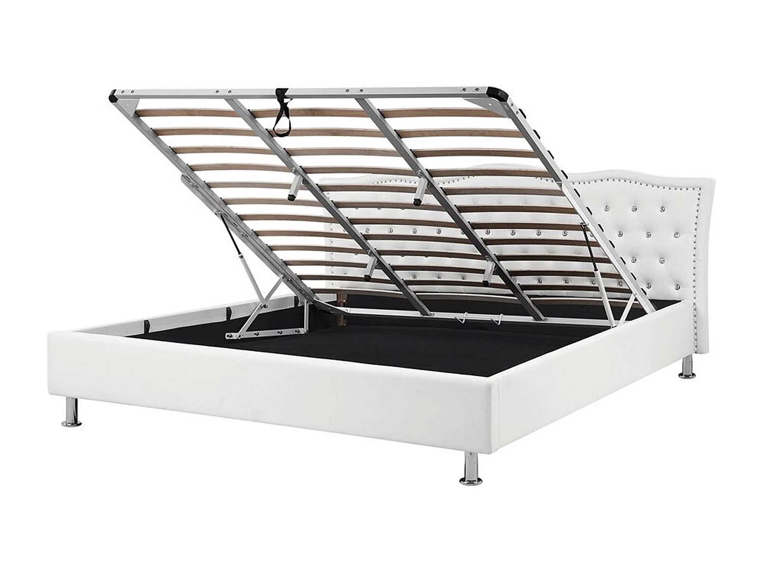 Bed met opbergruimte Kunstleer METZ 180 x 200 cm Wit