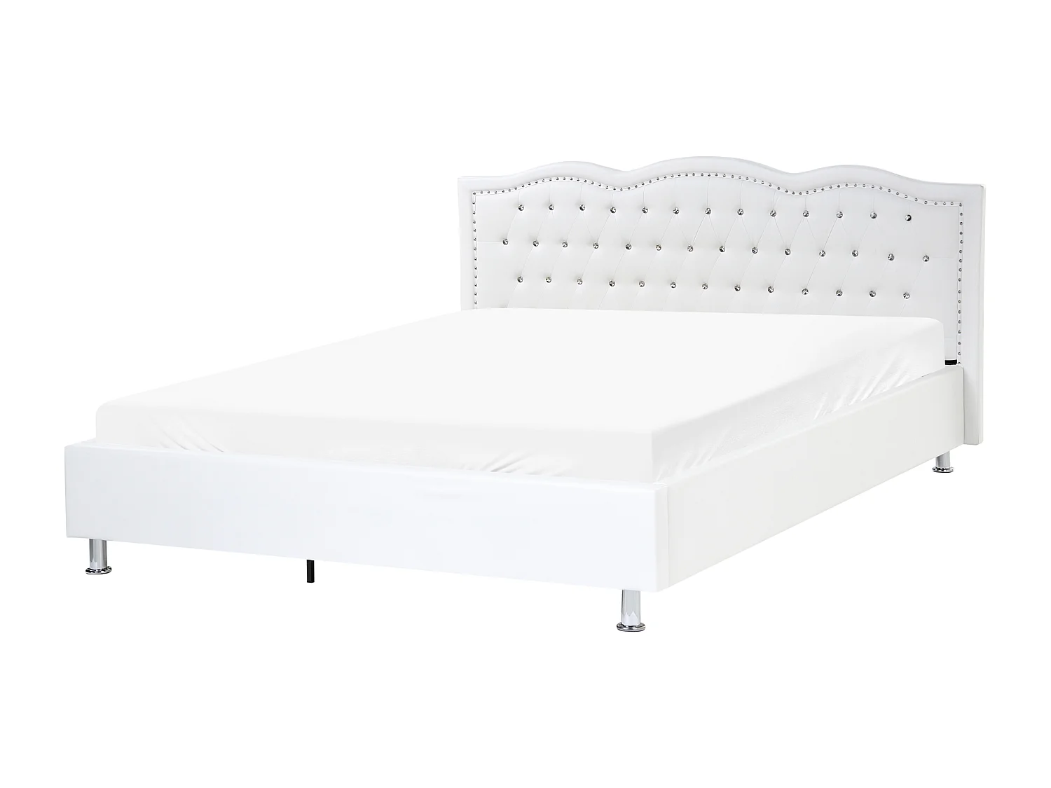 Lit ottoman Cuir PU METZ 180 x 200 cm Blanc