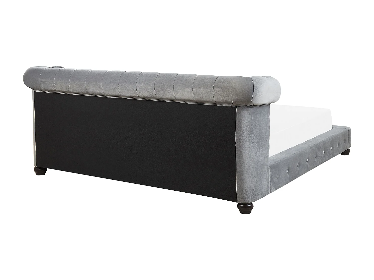 Polsterbett Samtstoff mit Kopfteil Lattenrost 180 x 200 cm grau Cavaillon