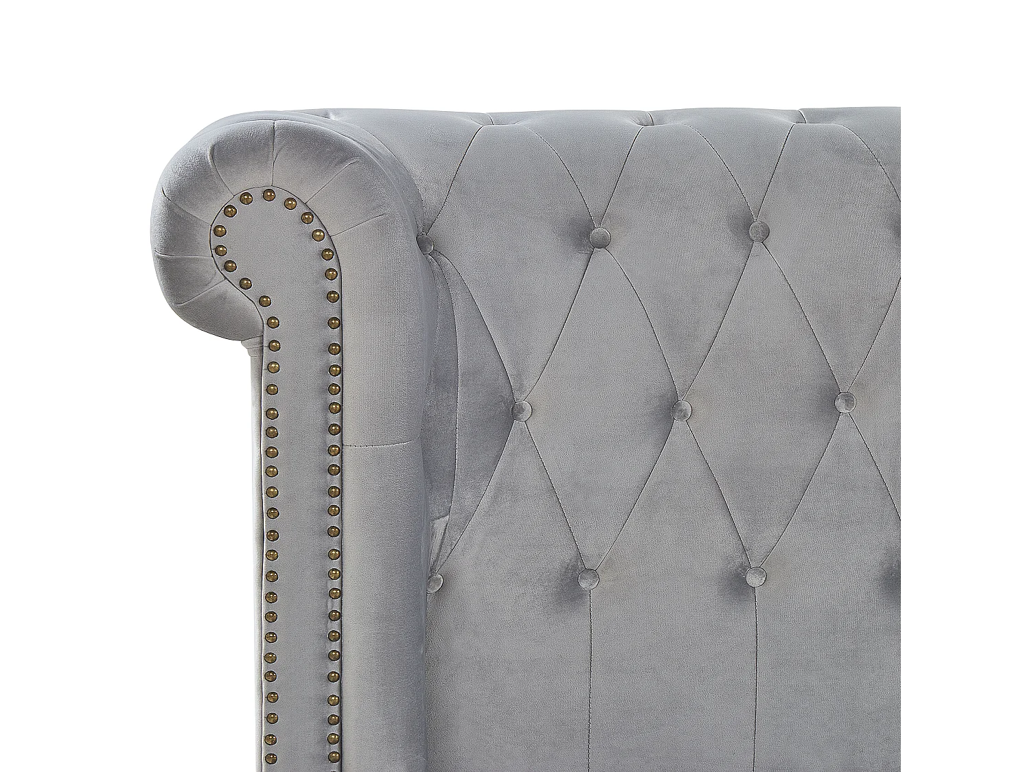 Polsterbett Samtstoff mit Kopfteil Lattenrost 180 x 200 cm grau Cavaillon