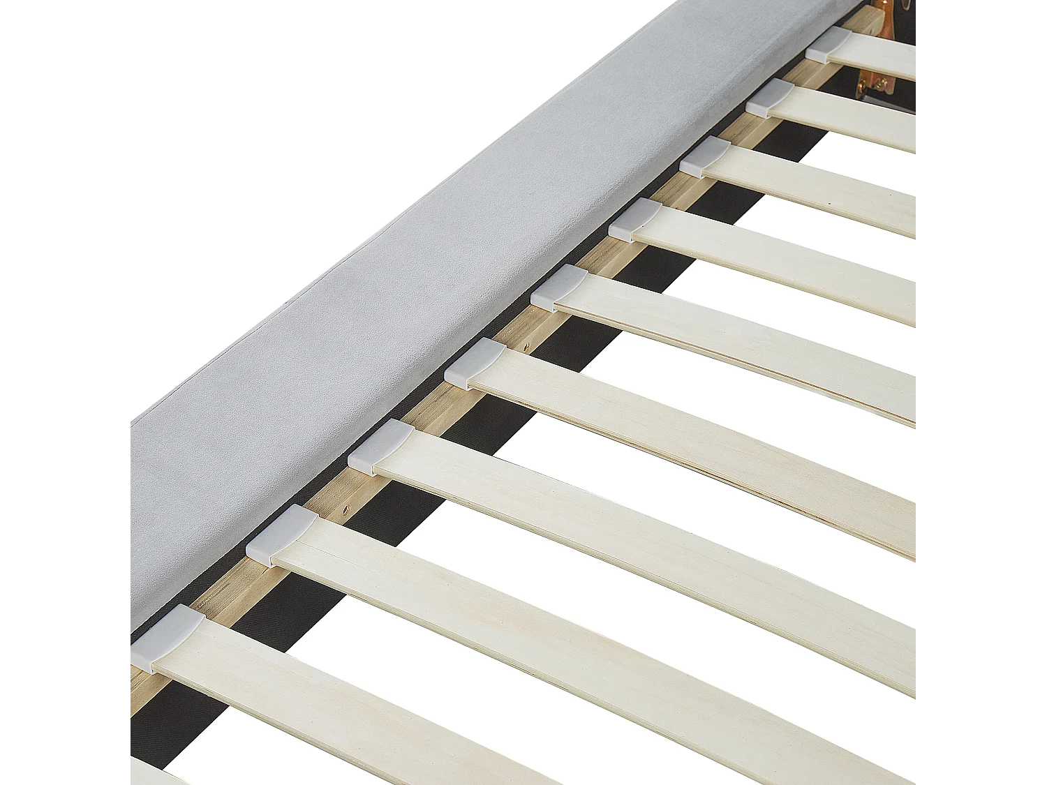 Polsterbett Samtstoff mit Kopfteil Lattenrost 180 x 200 cm grau Cavaillon