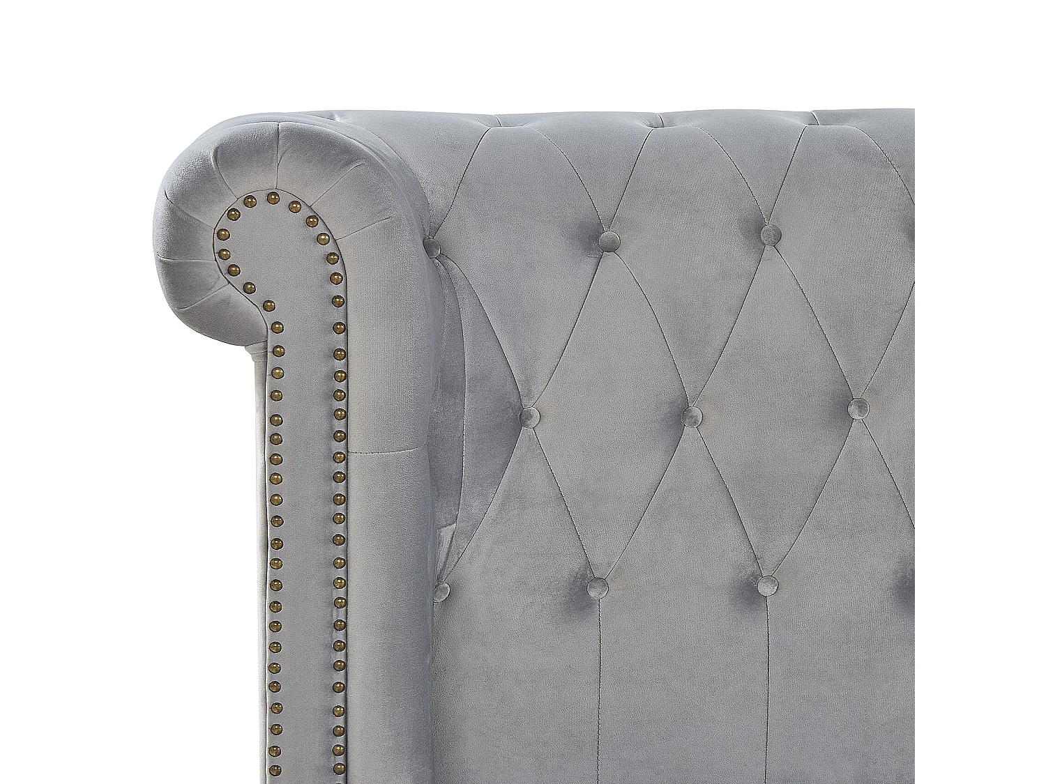 Bett mit Lattenrost Samtstoff CAVAILLON 180 x 200 cm Hellgrau