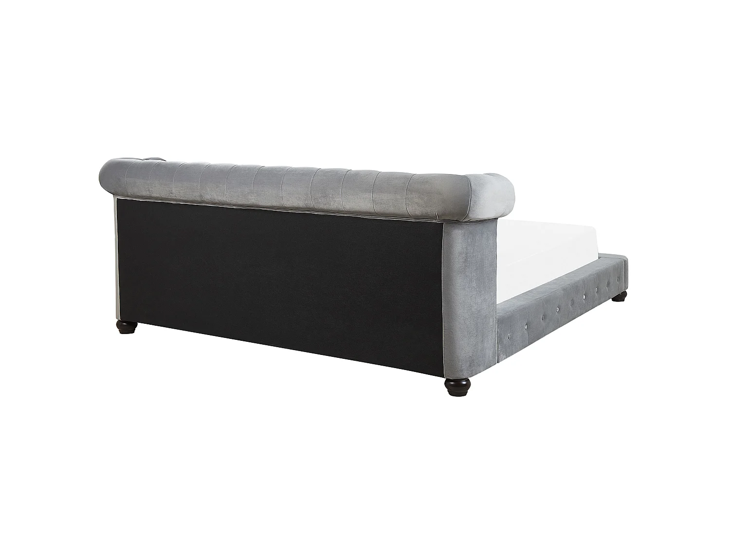Letto Velluto CAVAILLON 180 x 200 cm Grigio chiaro