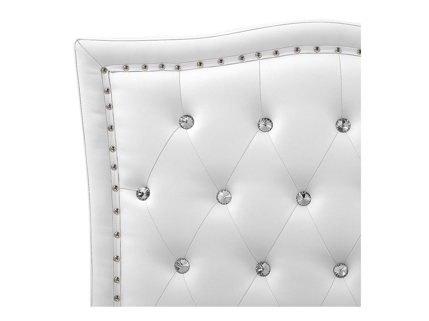 Lit avec sommier Cuir PU METZ 180 x 200 cm Blanc