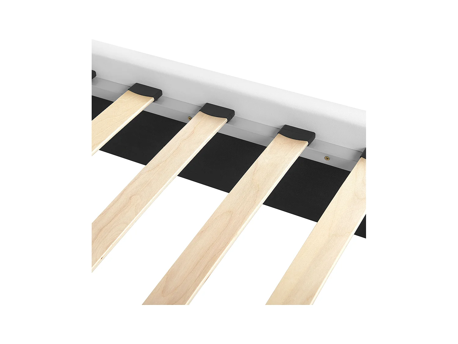 Lit avec sommier Cuir PU METZ 180 x 200 cm Blanc