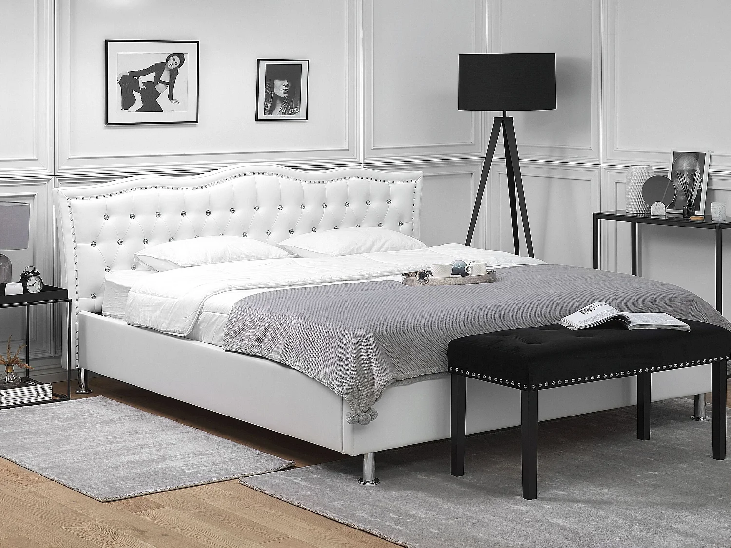 Bed Faux Leather METZ 180 x 200 cm (EU Super King) White
