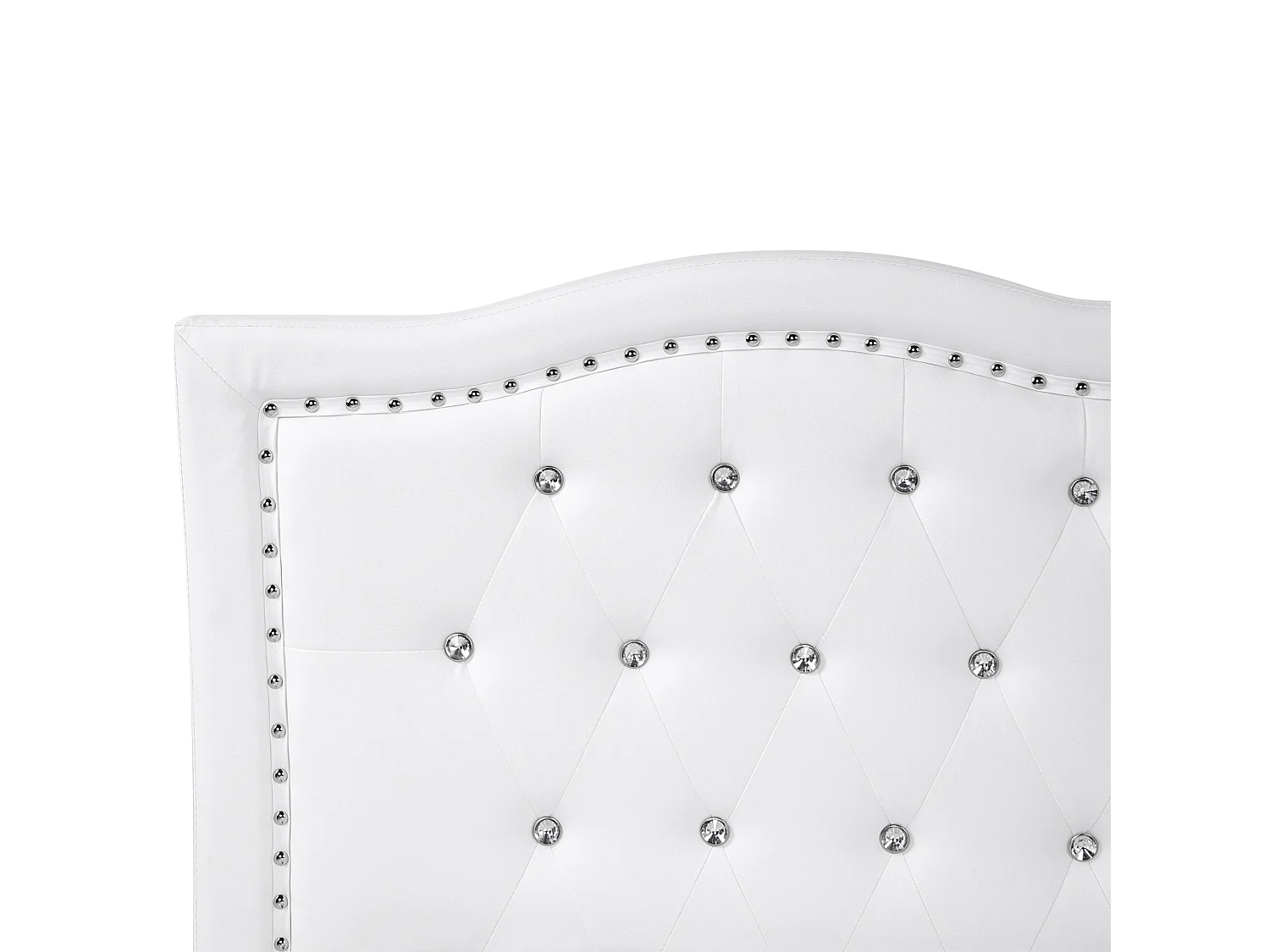 Lit avec sommier Cuir PU METZ 180 x 200 cm Blanc