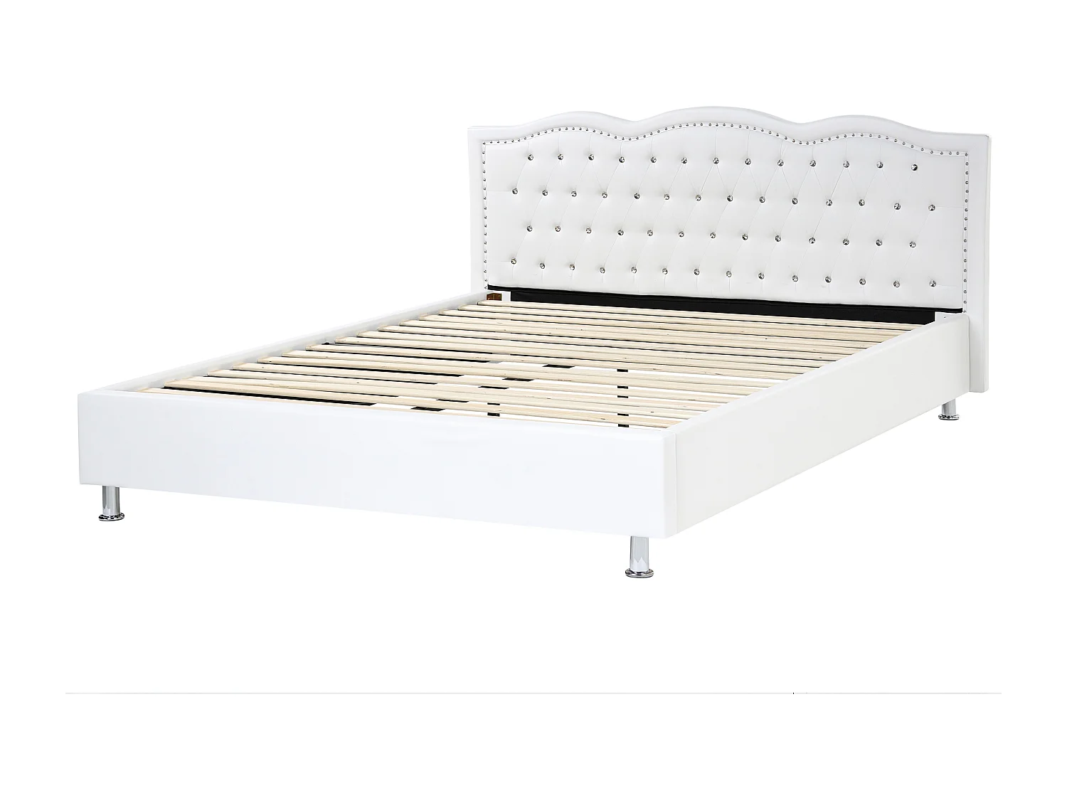 Lit avec sommier Cuir PU METZ 180 x 200 cm Blanc