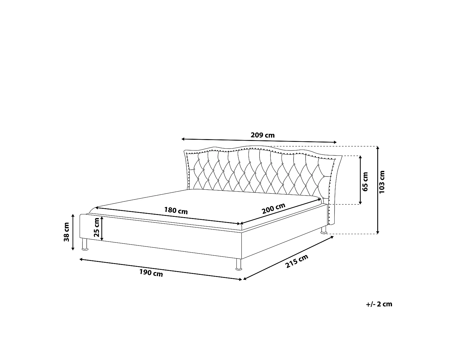 Bed Faux Leather METZ 180 x 200 cm (EU Super King) White