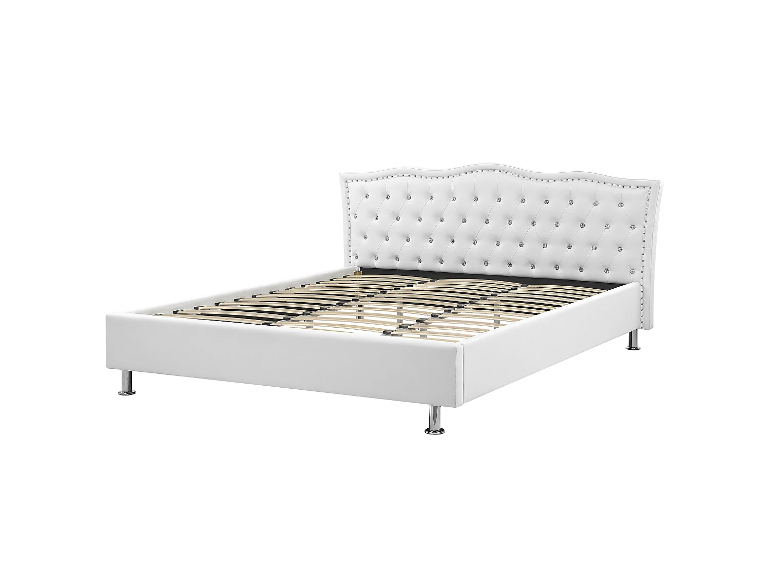 Bed Faux Leather METZ 180 x 200 cm (EU Super King) White