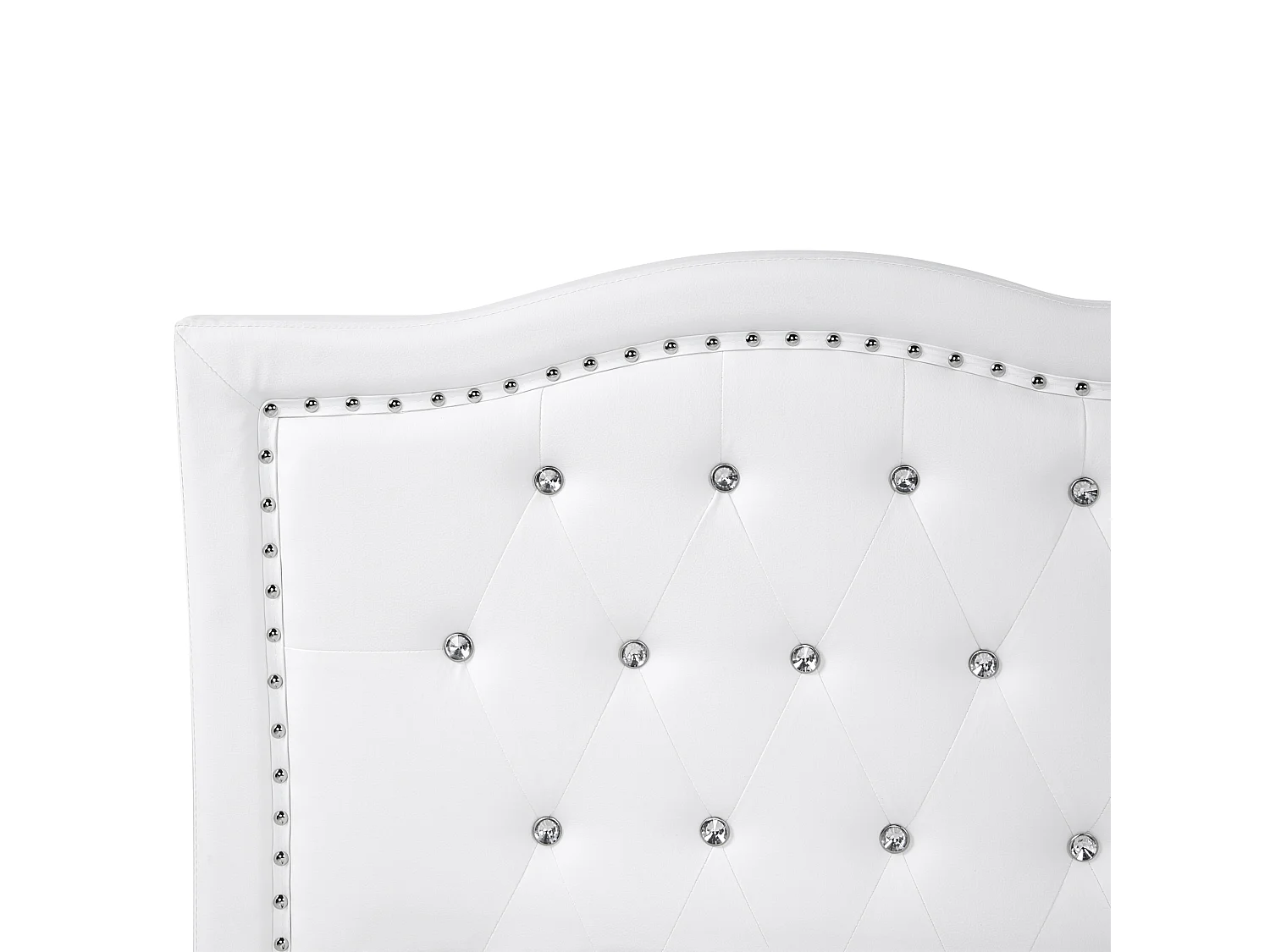 Bed Faux Leather METZ 180 x 200 cm (EU Super King) White