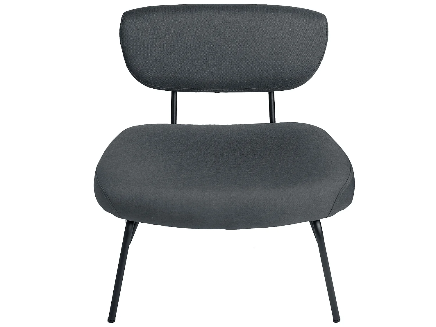 Fauteuil Salon Chambre Tissu Gris Anthracite Pied Métal Industriel Noir 66x65x67,5cm