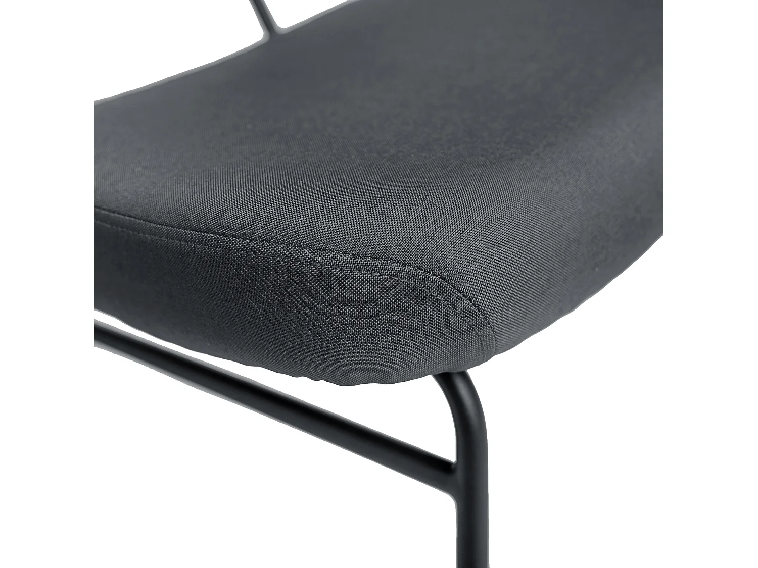 Fauteuil Salon Chambre Tissu Gris Anthracite Pied Métal Industriel Noir 66x65x67,5cm