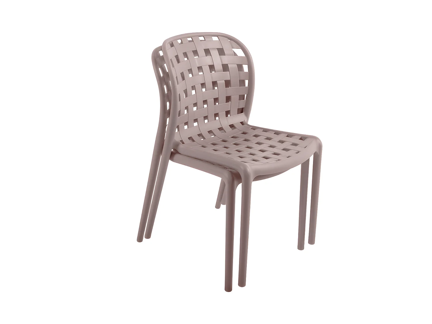 Lot De 4 Chaises Corfou Ajouré Mastic Polypropylène