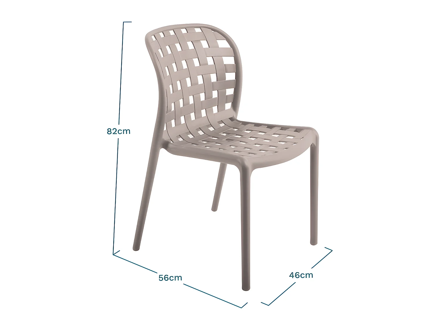 Lot De 4 Chaises Corfou Ajouré Mastic Polypropylène