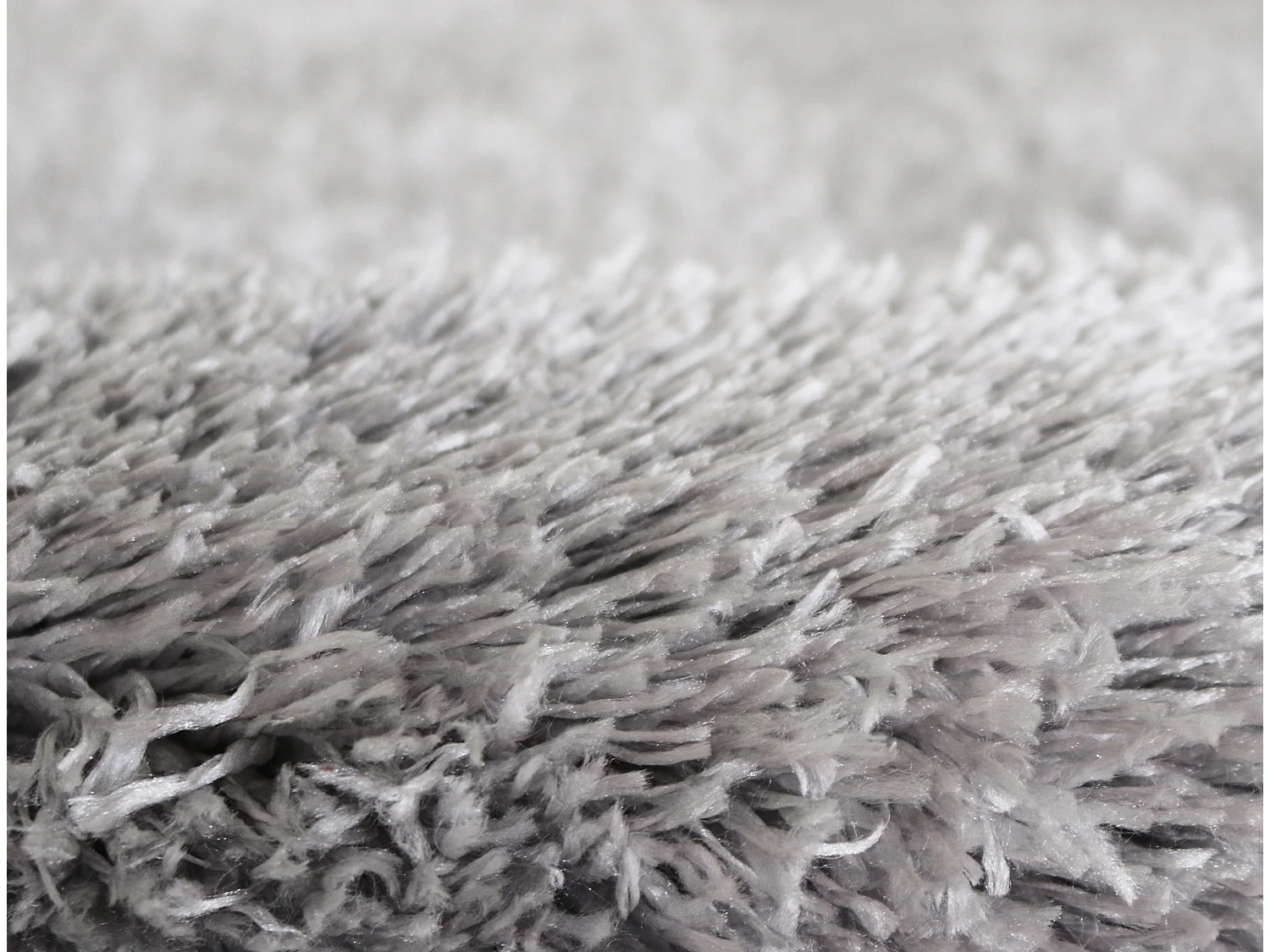 Tapis Uni Gris À Poils Long Shaggy Pour Salon Et Chambre 60x90 Cm