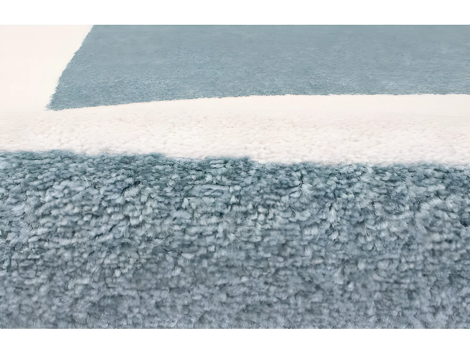 Tapis Salon Chambre Poils Ras Doux Motifs Géométrique Bleu Blanc 100x150 Cm