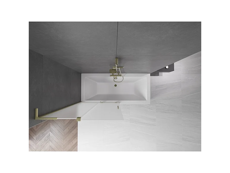 Mexen Velar L paroi de baignoire à 2 volets coulissants 110 x 150 cm, dépolie, doré brossé - 896-110-003-31-55