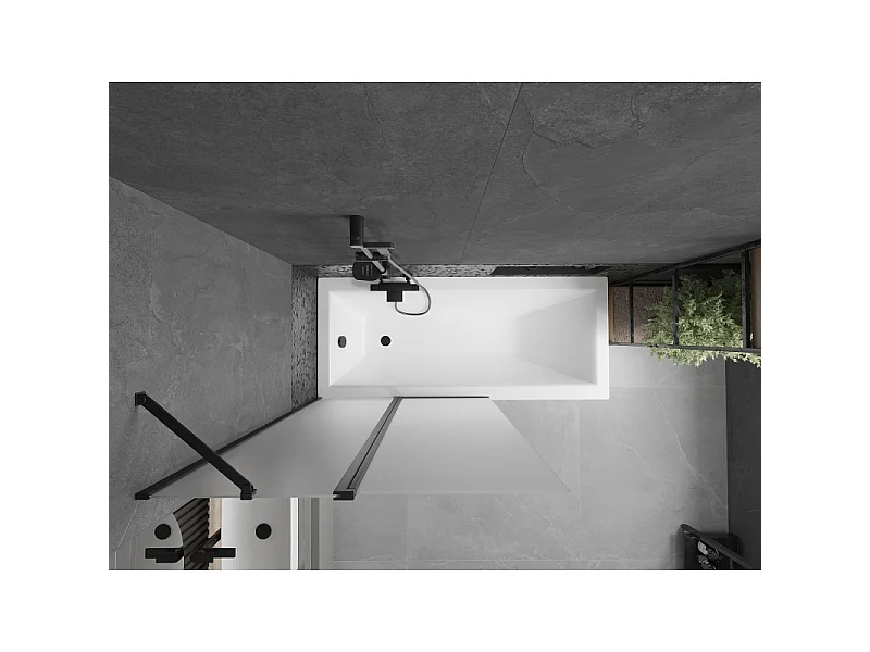 Mexen Flip pare-douche 2 volets 100 x 150 cm, givré, noir - 894-100-101-70-30