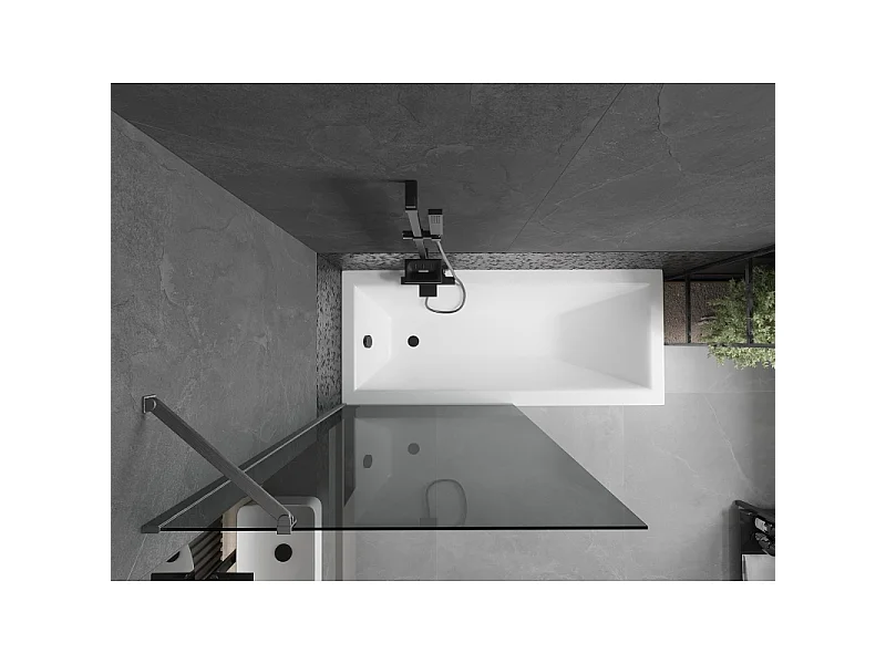 Mexen Next badwand 1-deurs 90 x 150 cm, grafiet, geborsteld gun gray - 895-090-000-00-40-66