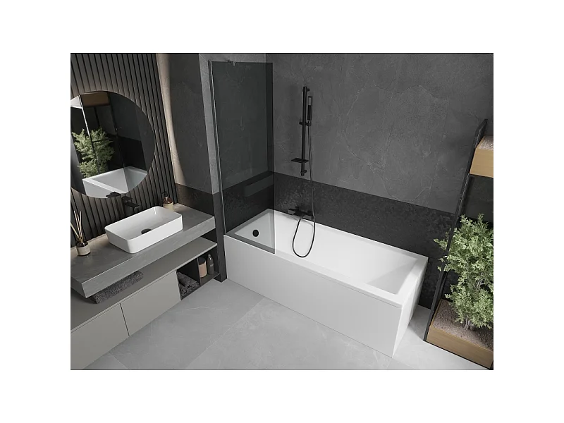 Mexen Next badwand 1-delig 60 x 150 cm, grafiet, geborsteld geweergrijs - 895-060-000-00-40-66