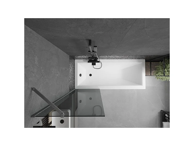 Mexen Next badwand 1-delig 60 x 150 cm, grafiet, geborsteld geweergrijs - 895-060-000-00-40-66