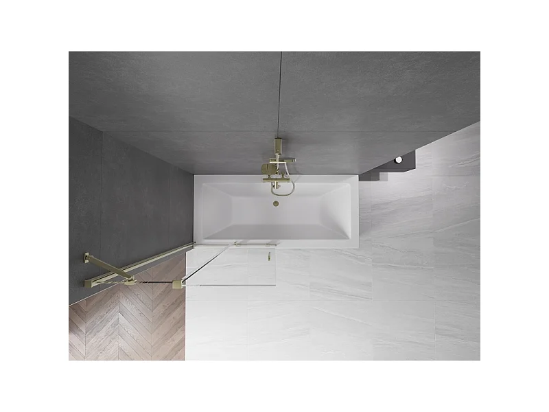Mexen Velar 2-Panel Sliding Bath Screen 90 x 150 cm, Transparent, Gold - 896-090-000-01-50
