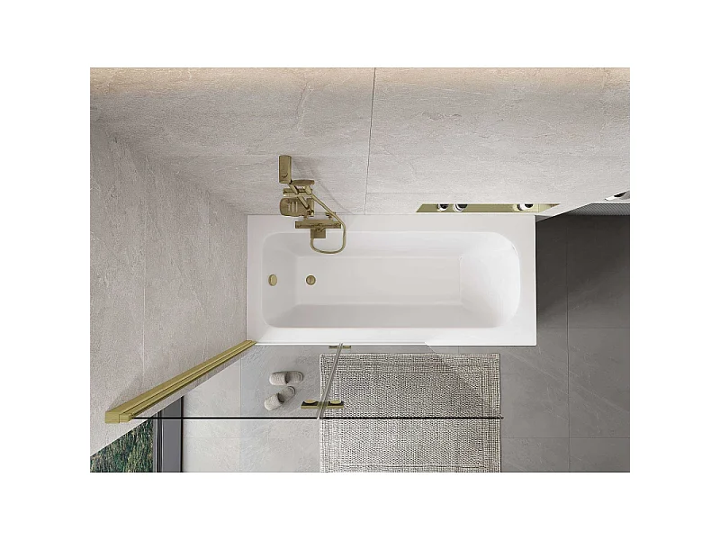Mexen Mist paroi de douche à 2 volets gauche 110 x 150 cm, transparent, or brossé - 8A9-110-002-55-00-L