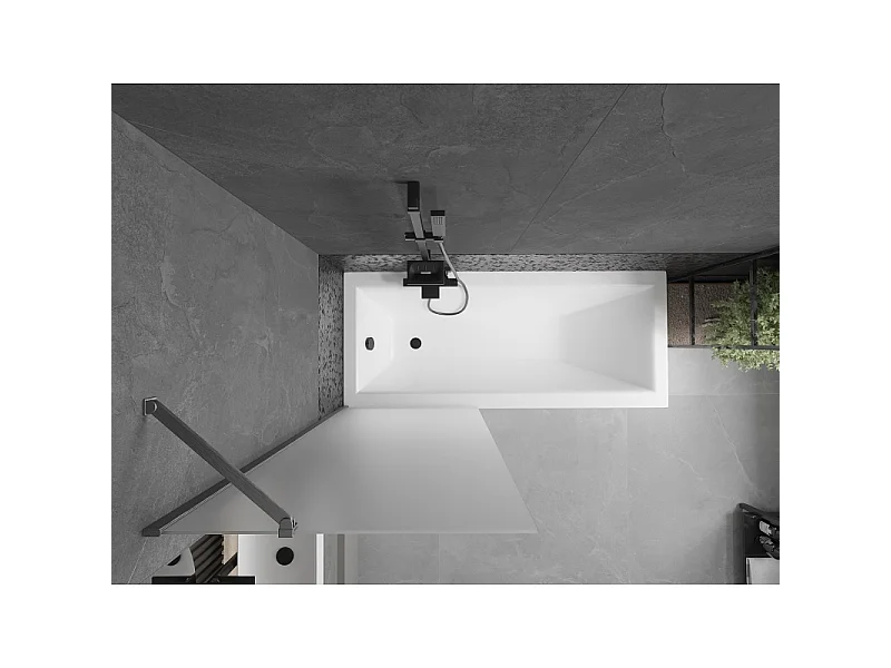 Mexen Next badwand, 1-delig 70 x 150 cm, ijsglas, geborsteld gun grijs - 895-070-000-00-30-66