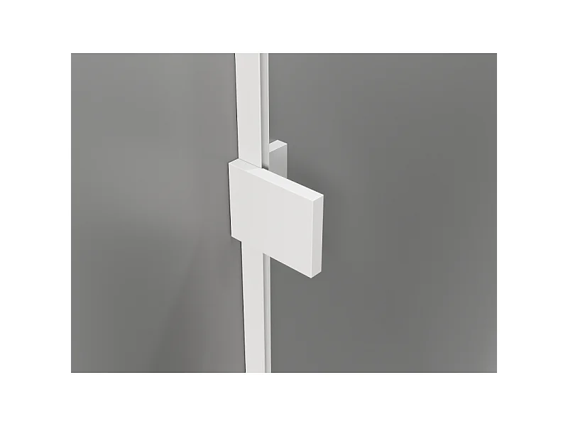 Mexen Lunar L badscherm 2-delig rechts 120 x 150 cm, transparant, wit - 897L-120-100-20-00-P