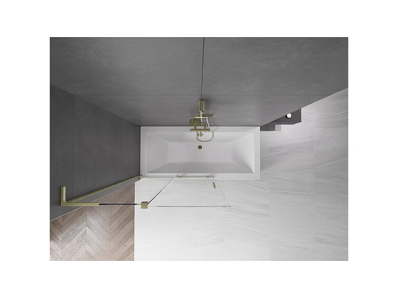 Mexen Velar L 2-wing sliding shower screen 110 x 150 cm, transparent, brushed gold - 896-110-003-01-55