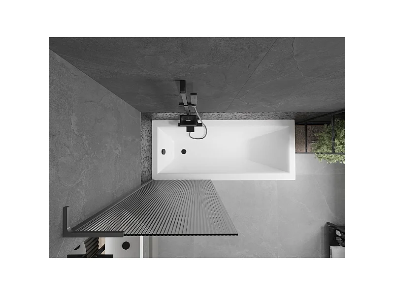 Mexen Next L paroi de baignoire pivotante à 1 volet 70 x 150 cm, rayures, métal graphite - 895-070-000-03-09-95