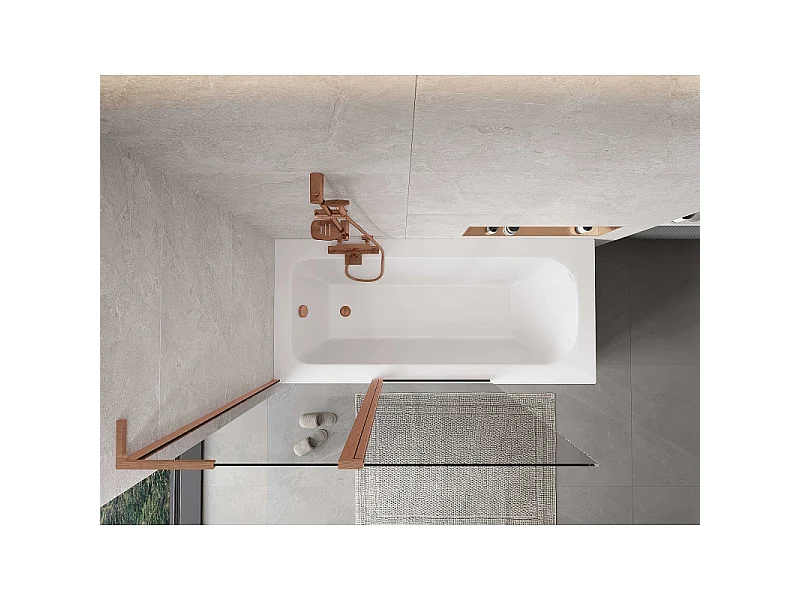 Mexen Mist L shower screen 2-panel 120 x 150 cm, transparent, brushed copper - 8A9L-120-011-65-00