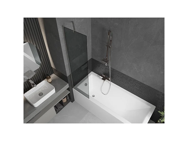 Mexen Next paroi de baignoire 1 volet 50 x 150 cm, graphite, chrome - 895-050-000-00-40-01