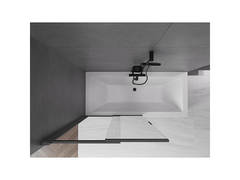 Mexen Fox paroi de douche à double panneaux coulissants 100 x 150 cm, transparent, gris canon brossé - 891-100-002-66-00