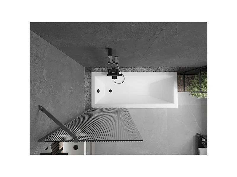 Mexen Next paroi de baignoire 1 volet 70 x 150 cm, rayures, métal canon - 895-070-000-00-09-95