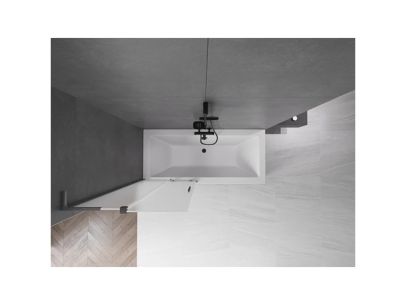 Mexen Velar L paroi de baignoire à 2 volets coulissants 80 x 150 cm, givre, gris canon brossé - 896-080-003-31-66