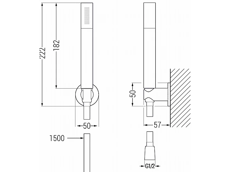 Mexen R-70 zestaw prysznicowy punktowy, gun gray szczotkowany - 785705051-66
