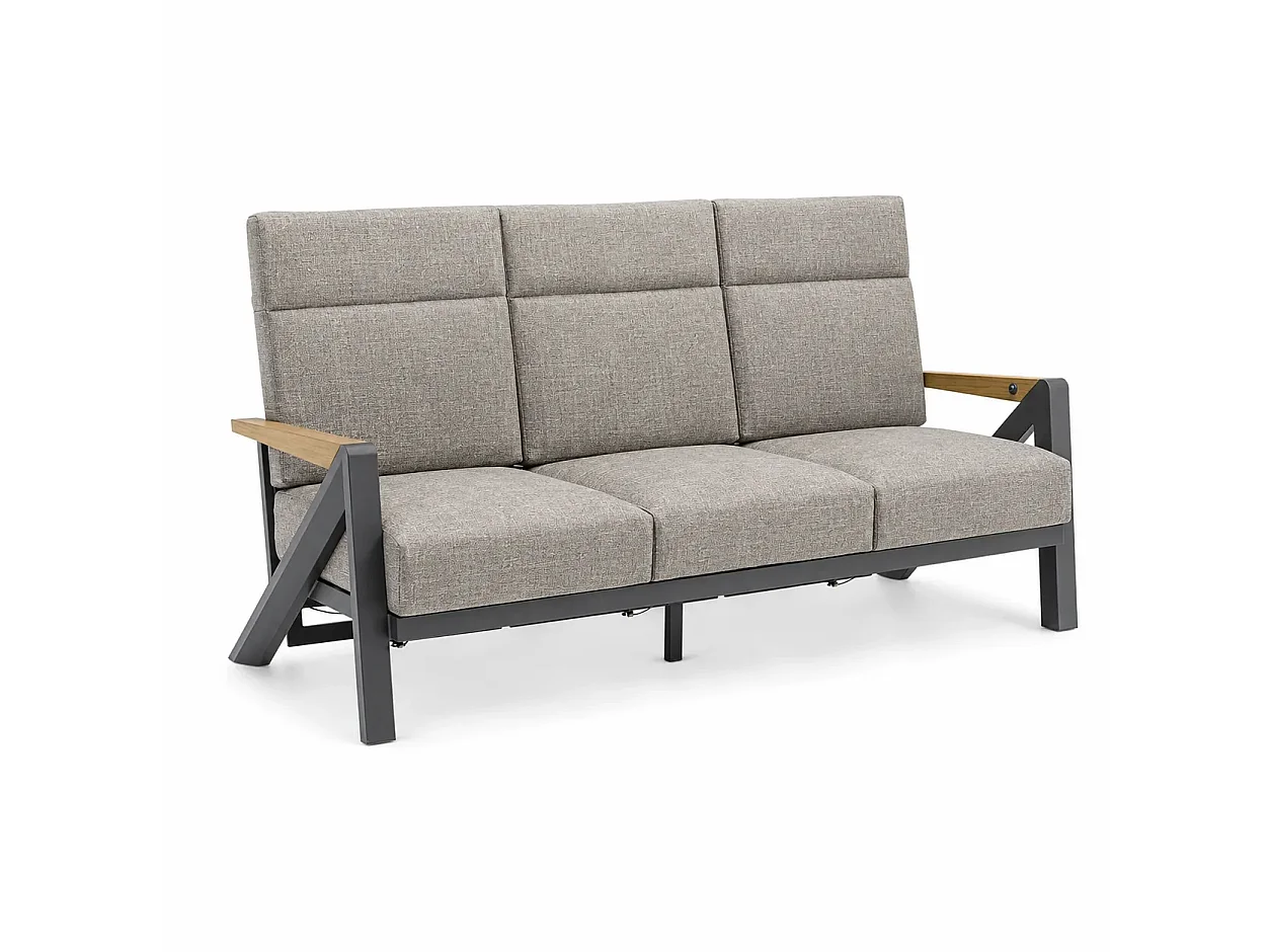 Tempo Style - Salottino KEA in alluminio antracite | Lounge da giardino con divano, tavolo, 2 poltrone e cuscini | Set di mobili giardino da 5 persone