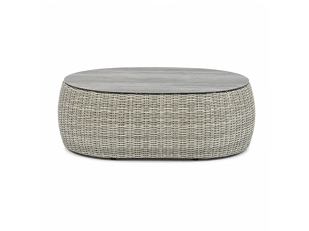 Tempo Style - Salottino in polyrattan SANTORINI PLUS grigio | Lounge con divano, tavolo, 2 poltrone, cuscini | Set di mobili da giardino da 5 persone