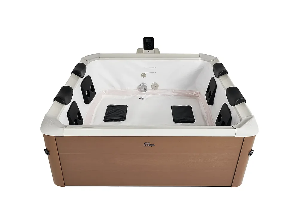 Tempo Style – MSpa OSLO AMBER AERO PLUS Whirlpool | 140 Luftdüsen mit 3 Geschwindigkeitsstufen, 8 Hydrodüsen, Heizung, Abdeckung inklusive | Maße: 1,8 m x 0,65 m