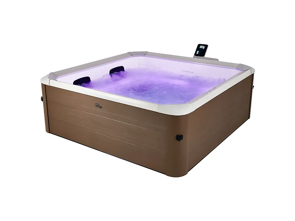 Tempo Style – MSpa OSLO AMBER AERO PLUS Whirlpool | 140 Luftdüsen mit 3 Geschwindigkeitsstufen, 8 Hydrodüsen, Heizung, Abdeckung inklusive | Maße: 1,8 m x 0,65 m