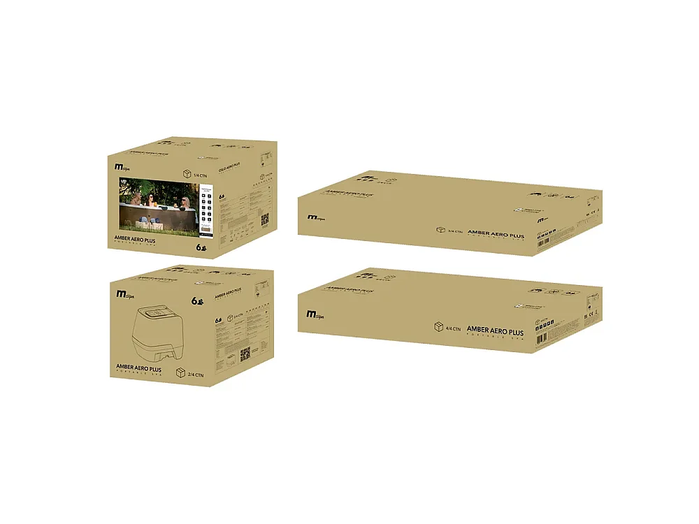 Tempo Style – MSpa OSLO AMBER AERO PLUS Whirlpool | 140 Luftdüsen mit 3 Geschwindigkeitsstufen, 8 Hydrodüsen, Heizung, Abdeckung inklusive | Maße: 1,8 m x 0,65 m