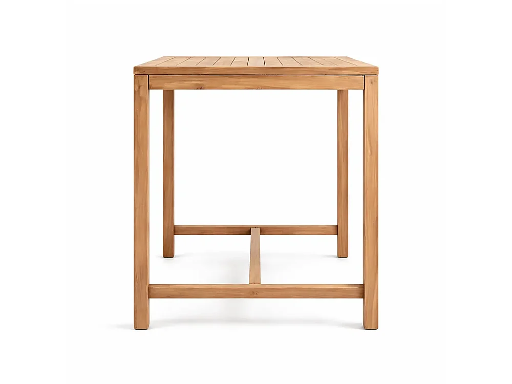Tempo Style - Tavolo Bar Large in Legno Teak Massello 120x70 cm | Tavolo Alto da Esterno per 6 Persone | Tavolo Cocktail & Snack Professionale