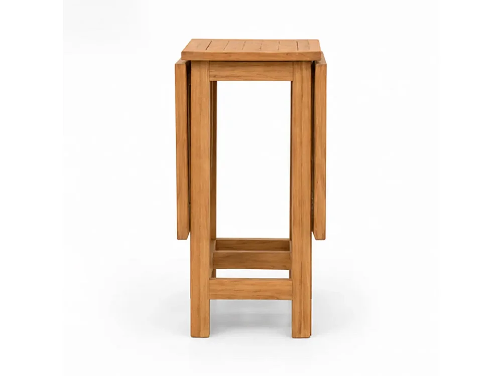 Tempo Style - Tavolo Pieghevole a Farfalla in Legno Teak TERRASSE | Tavolo Salvaspazio da Esterno con Ali Richiudibili | 130 x 76 x 70 cm