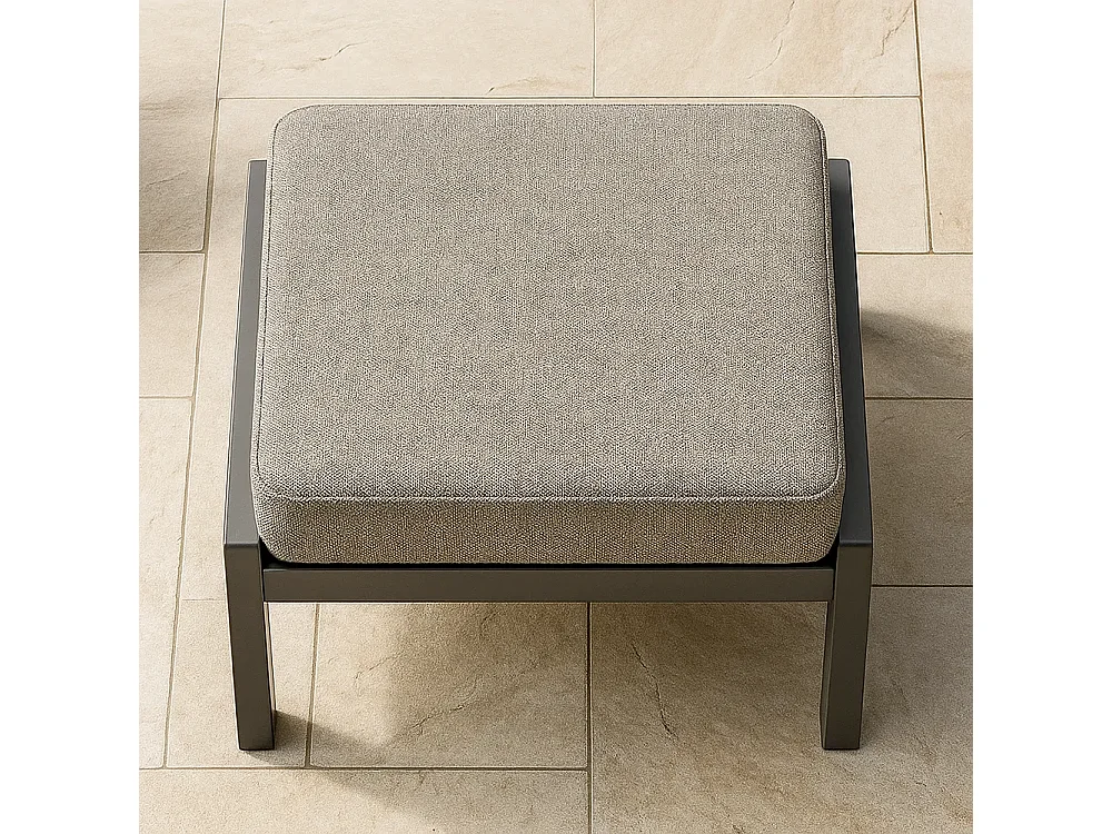 Tempo Style - Pouf KEA in alluminio antracite | Resistente alle intemperie | Con morbido cuscino sfoderabile | Per ambienti esterni come giardini