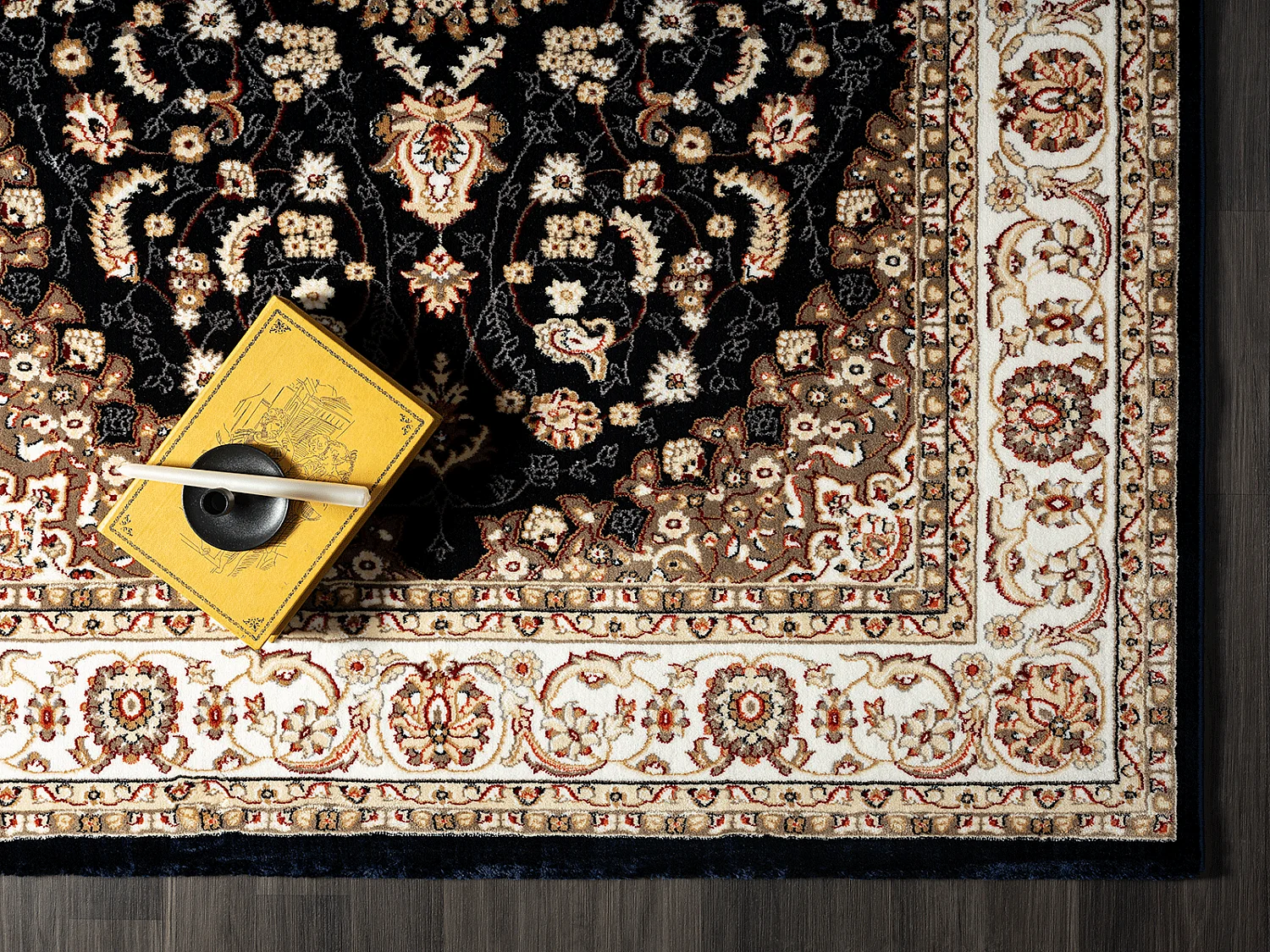 Tapis Dubai Deluxe salon oriental classique, Bleu, 240 x 340 cm