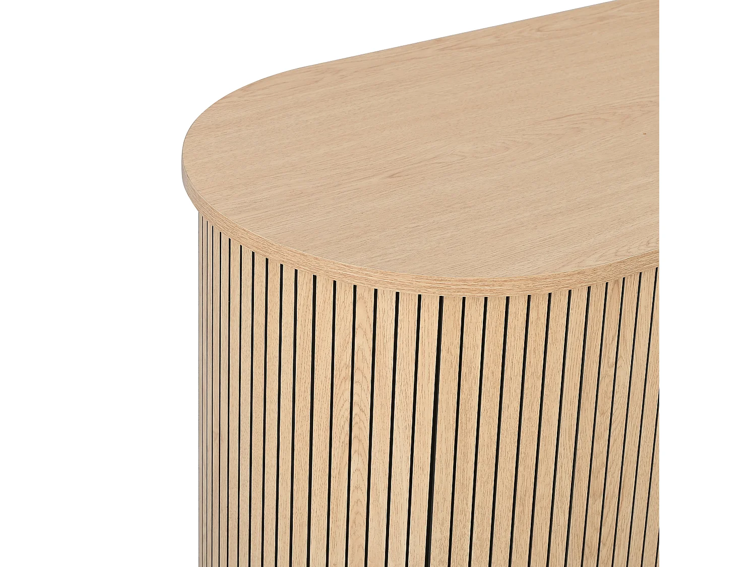 Aparador con 3 cajones y puertas correderas, de MDF, color natural, 160 x 40 x 80,5 cm