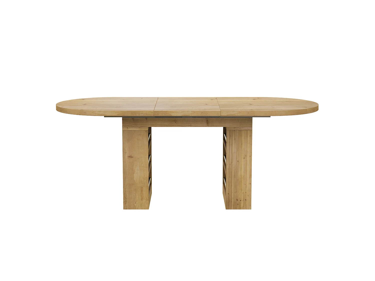 Table à manger extensible 150-200 x 90 cm effet chêne pour 6 à 8 personnes, rangement ouvert et plateau de table épaissi