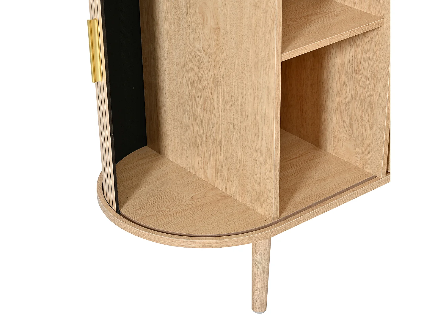 Aparador con 2 puertas abatibles y puertas correderas laterales, de MDF, color natural, 150 x 40 x 79 cm